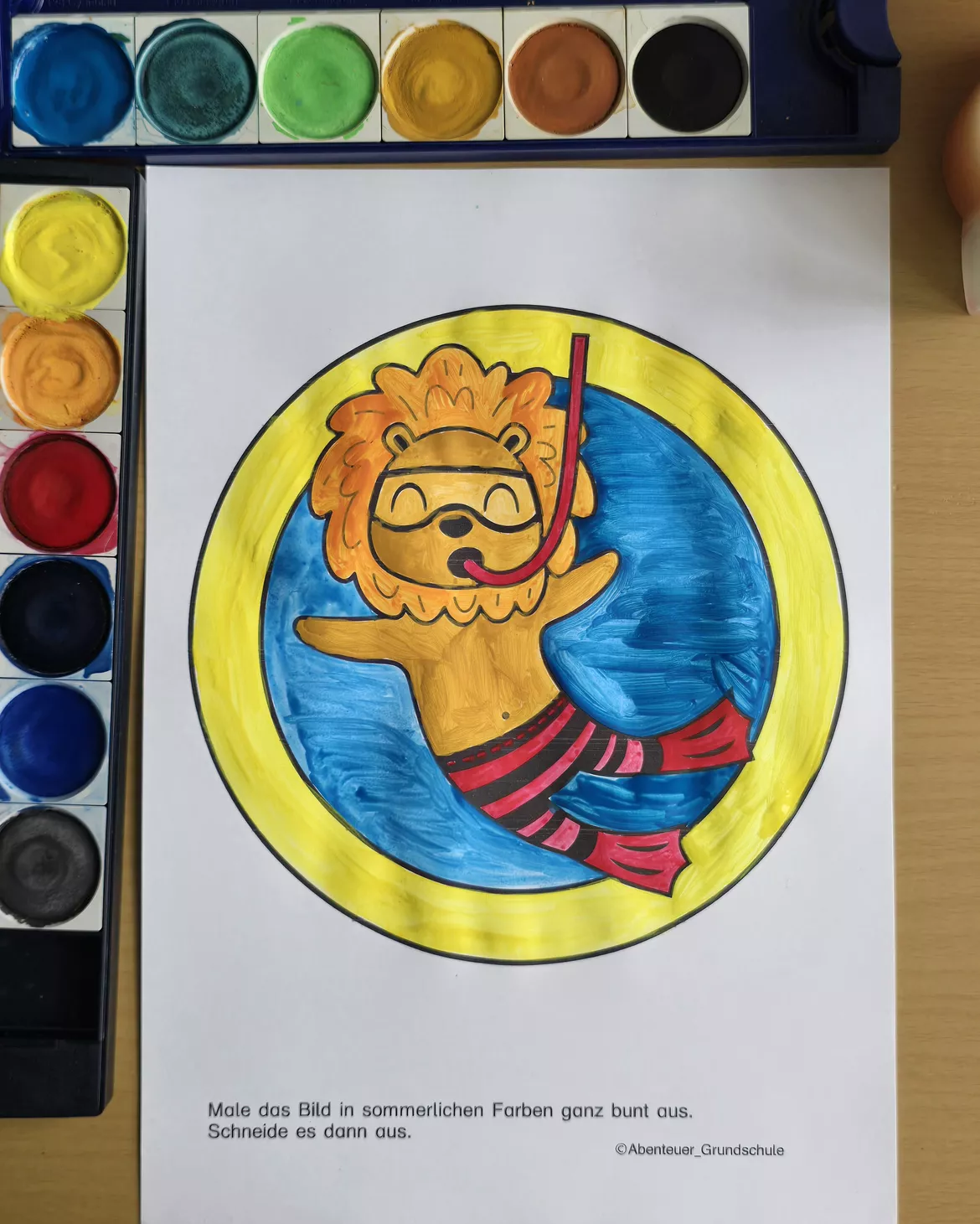 Bild in der Beschreibung des Unterrichtsmaterials Sommer Fensterbilder von Abenteuer Grundschule #1