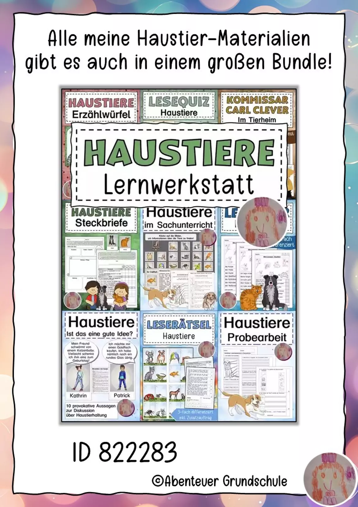 Bild in der Beschreibung des Unterrichtsmaterials Haustiere Steckbriefe Referat von Abenteuer Grundschule #1