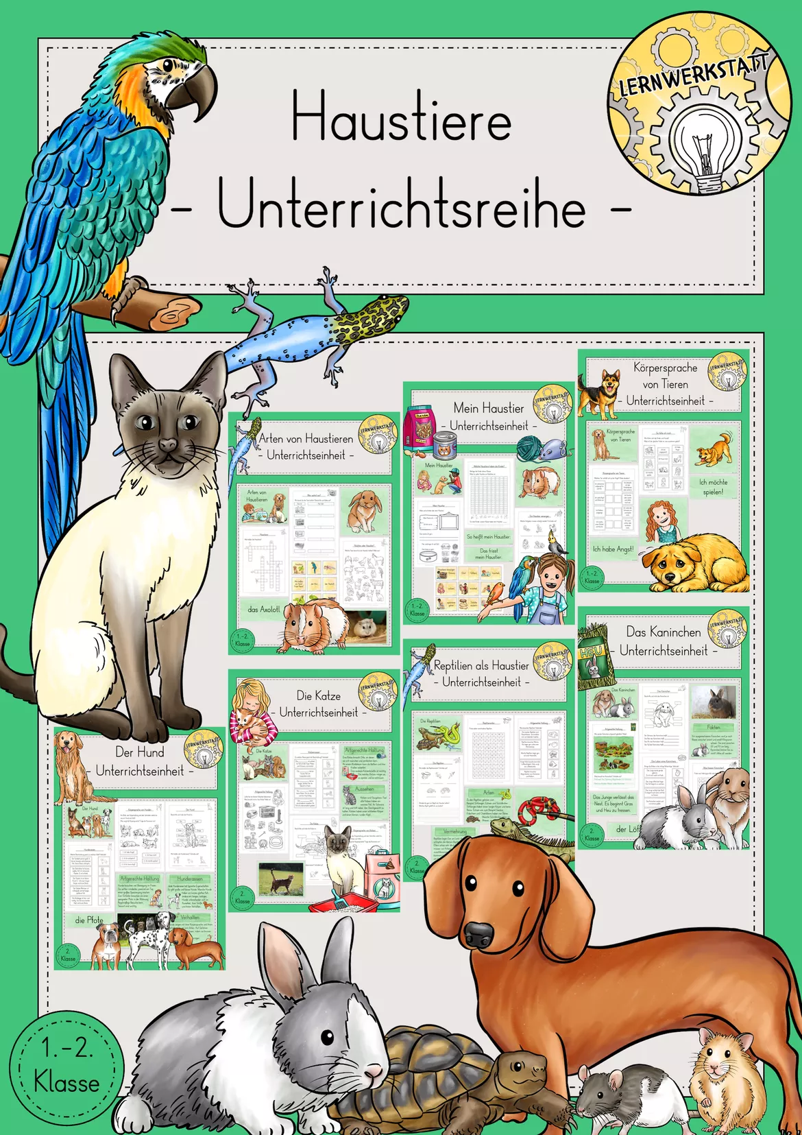 Bild in der Beschreibung des Unterrichtsmaterials Haustiere Arbeitsblatt kostenlos von Lernwerkstatt - Unterrichtsmaterial für Sachunterricht, Mathe, Deutsch, Kunst und Religion #1
