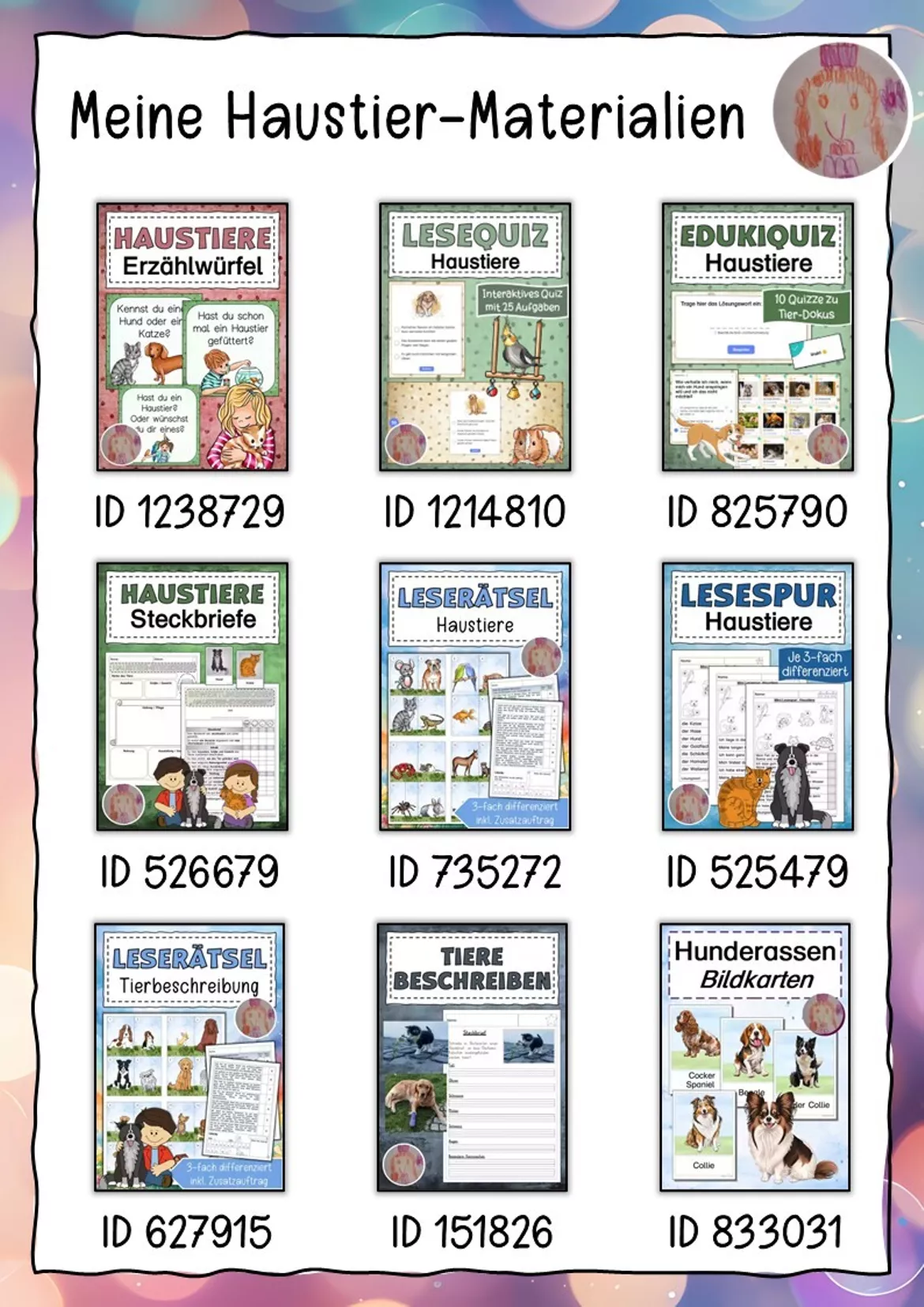 Bild in der Beschreibung des Unterrichtsmaterials Haustiere Steckbriefe Referat von Abenteuer Grundschule #2