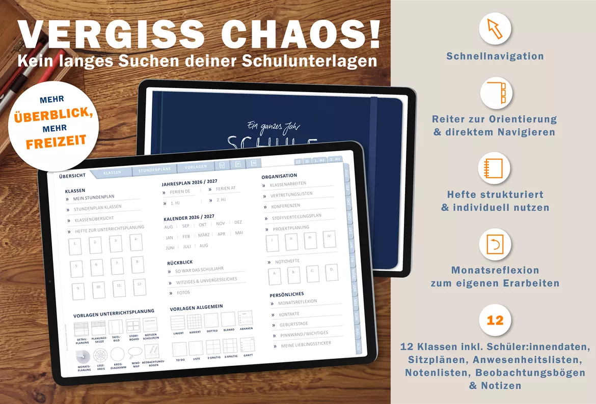 Bild in der Beschreibung des Unterrichtsmaterials Lehrerkalender digital Schuljahr 2026 2027 | interaktives PDF als digitaler Schulplaner von EDG - Eine der Guten Verlag GmbH #1