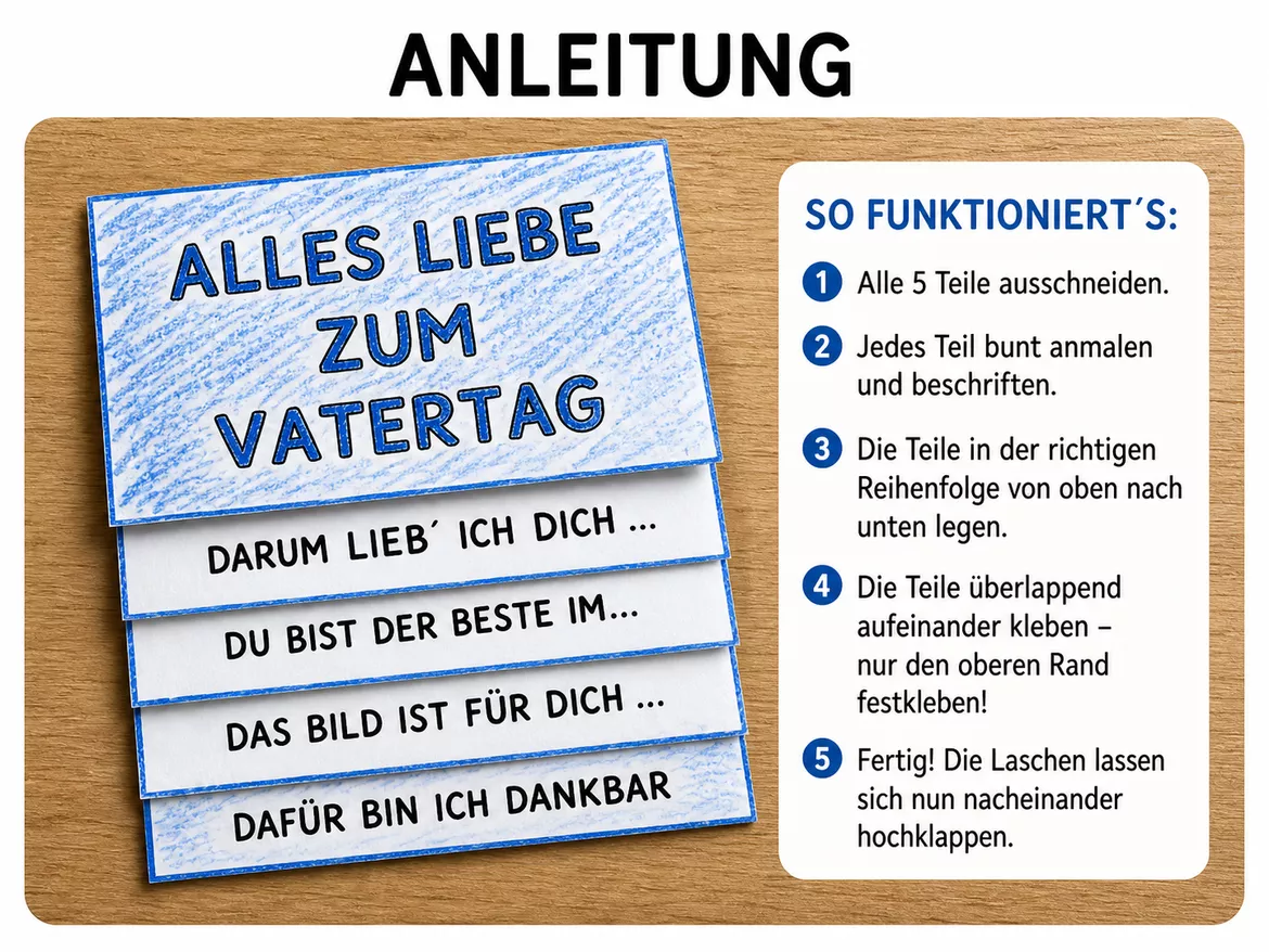 Bild in der Beschreibung des Unterrichtsmaterials Muttertag / Vatertag basteln - persönliches Klappgeschenk mit Anleitung von CarosClass #1