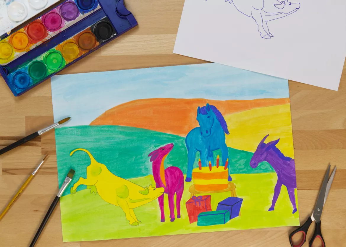 Bild in der Beschreibung des Unterrichtsmaterials Kunst Franz Marc, gelbe Kuh, Grundschule von Pinselpauker #1