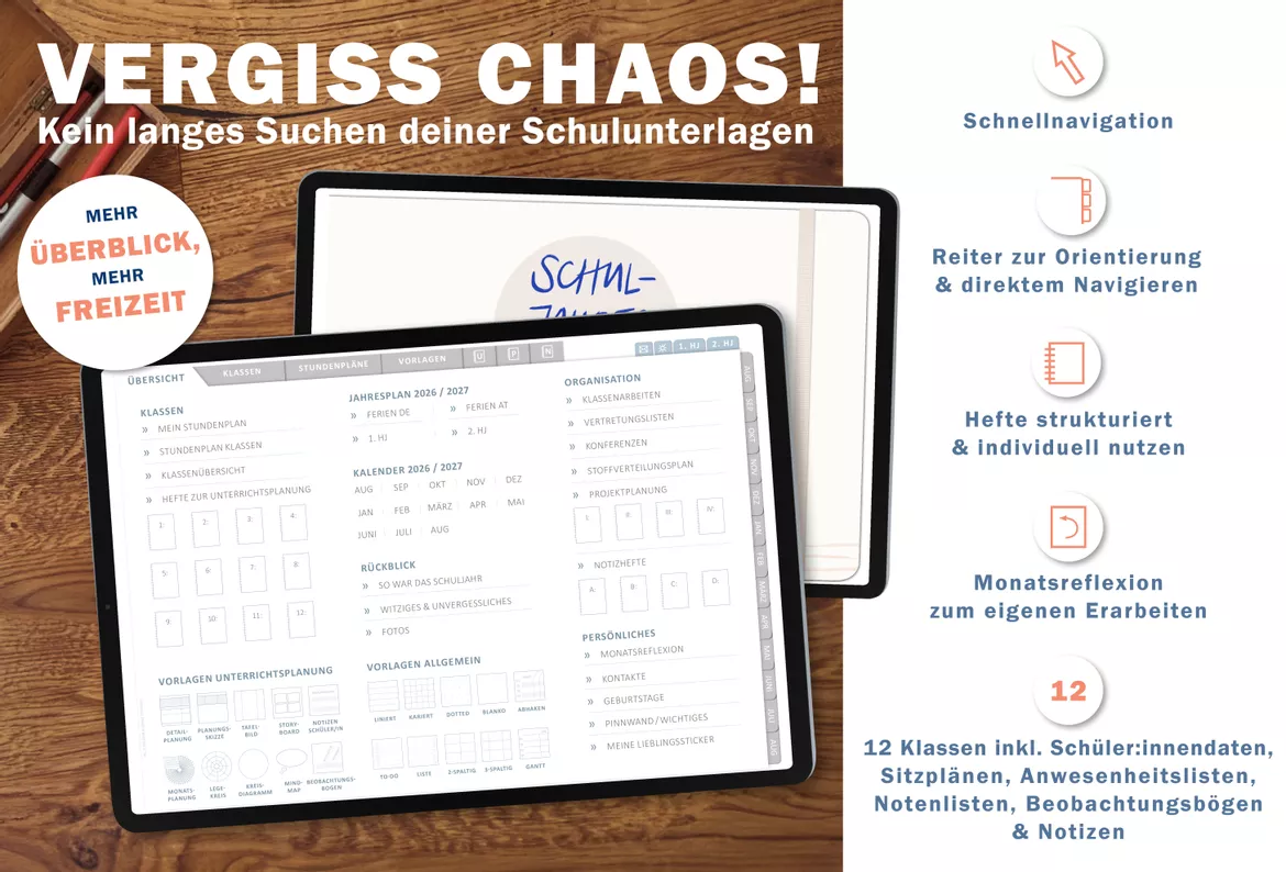 Bild in der Beschreibung des Unterrichtsmaterials Lehrerkalender digital Schuljahr 2026 2027 | interaktives PDF als digitaler Schulplaner von EDG - Eine der Guten Verlag GmbH #1