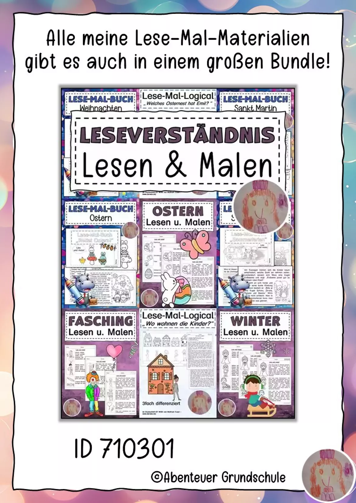 Bild in der Beschreibung des Unterrichtsmaterials Sommerferien Lese-Mal-Buch von Abenteuer Grundschule #2