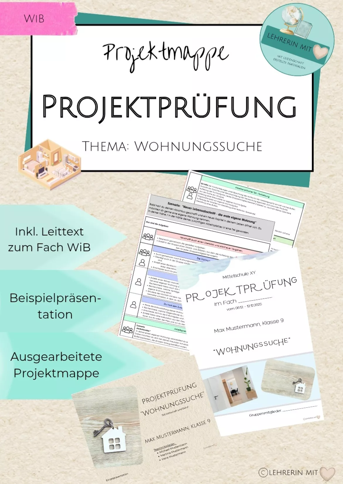 Bild in der Beschreibung des Unterrichtsmaterials Freebie Checkliste Projektmappe von slow teaching #1