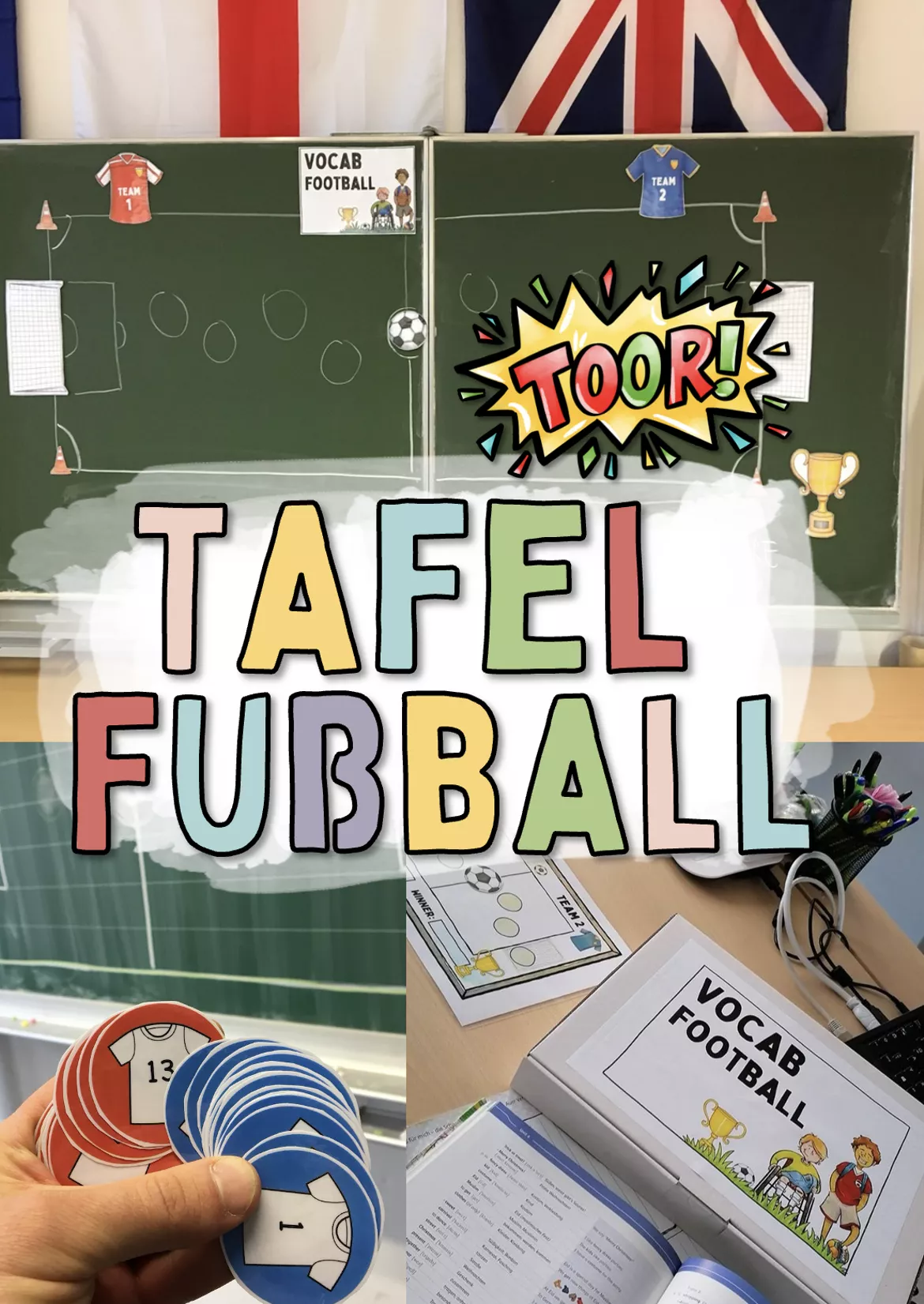 Bild in der Beschreibung des Unterrichtsmaterials Fußball WM + Tafelfußball ⚽️ / Vokabelfußball / Vocab Fußball / Teamspiel - PAKET von Doodleteacher #1