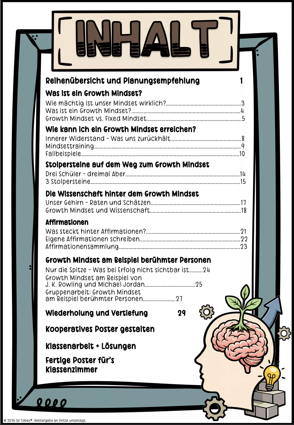 Bild in der Beschreibung des Unterrichtsmaterials Growth Mindset | Unterrichtsreihe | Ethik | Klasse 8-9 von Sir Tobey - Ethik mit Klasse #1