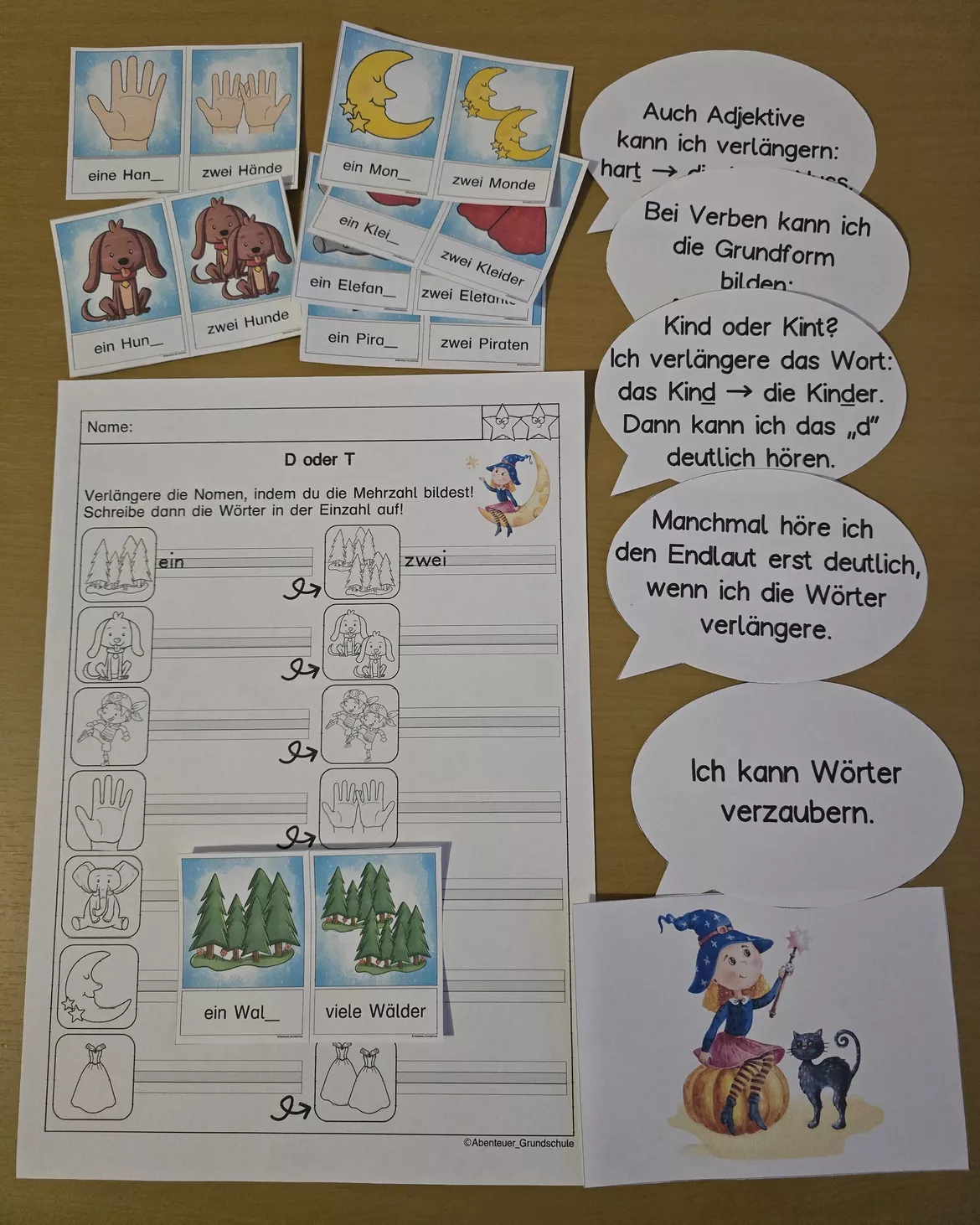 Bild in der Beschreibung des Unterrichtsmaterials Rechtschreibstrategie Verlängern bei Auslautverhärtung von Abenteuer Grundschule #3