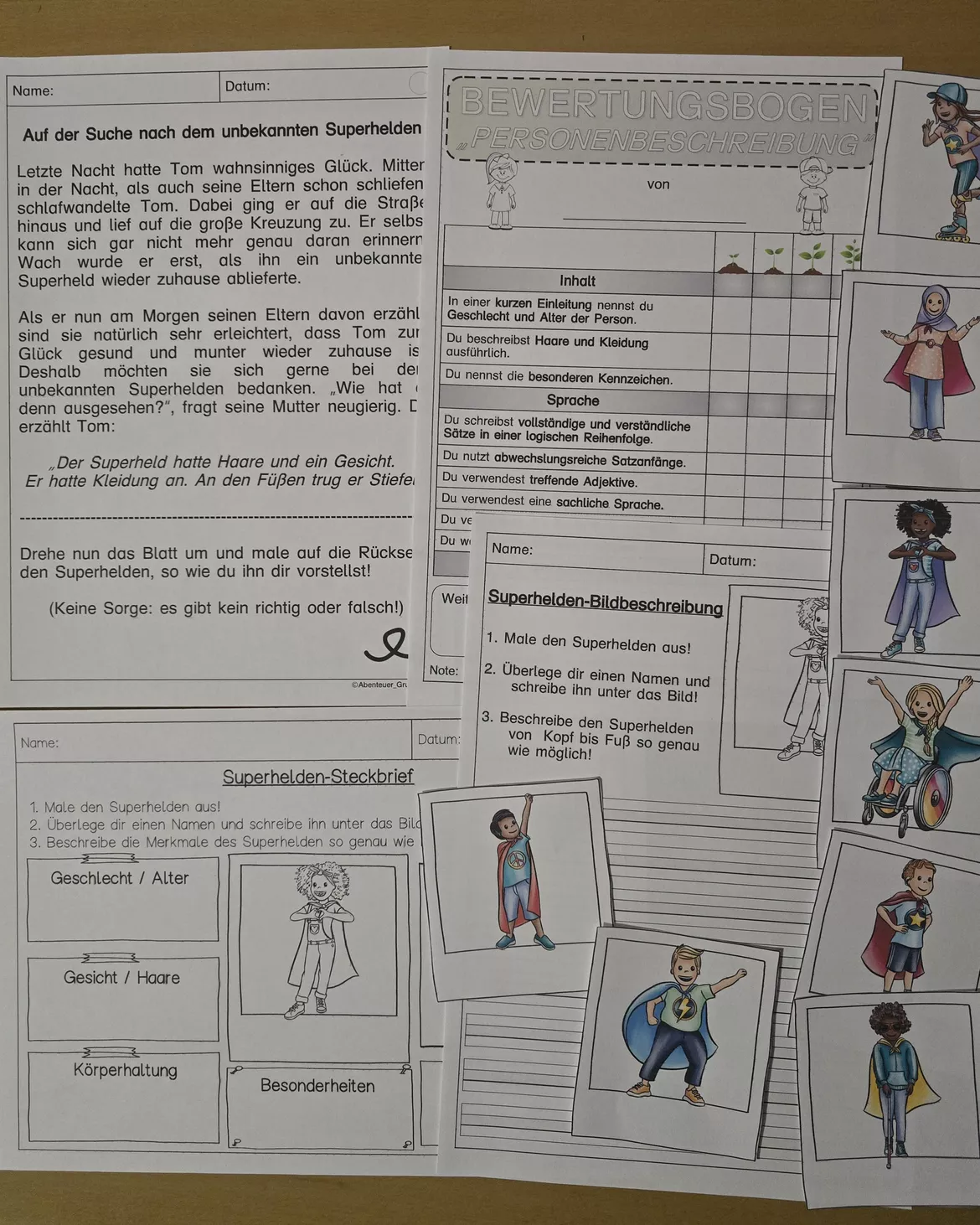 Bild in der Beschreibung des Unterrichtsmaterials Bildbeschreibung Superhelden von Abenteuer Grundschule #1