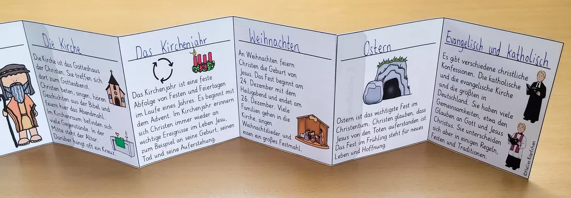 Bild in der Beschreibung des Unterrichtsmaterials Christentum Grundschule Klasse 3-6 LEPORELLO Weltreligionen von Helles Köpfchen #2