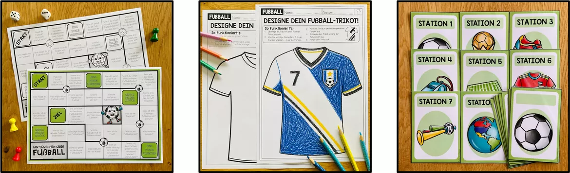 Bild in der Beschreibung des Unterrichtsmaterials Fußball Deutsch Klasse 4, 5 – Lesen, Schreiben, Wortarten, Wortschatz, Leseverstehen, Länder und Hauptstädte | Lernwerkstatt von Unterrichtmitspass #4