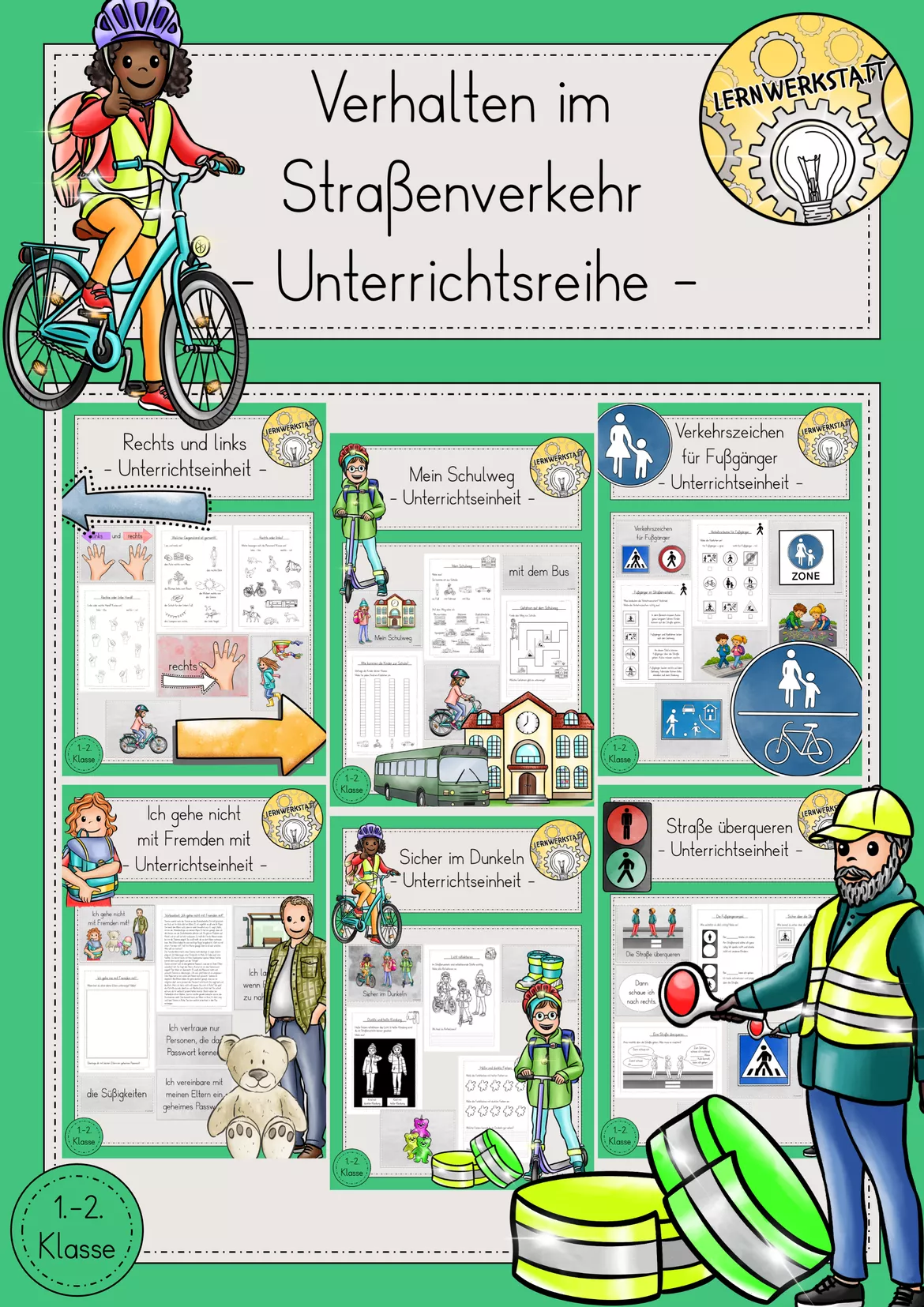 Bild in der Beschreibung des Unterrichtsmaterials Verkehrserziehung Arbeitsblatt kostenlos von Lernwerkstatt - Unterrichtsmaterial für Sachunterricht, Mathe, Deutsch, Kunst und Religion #1