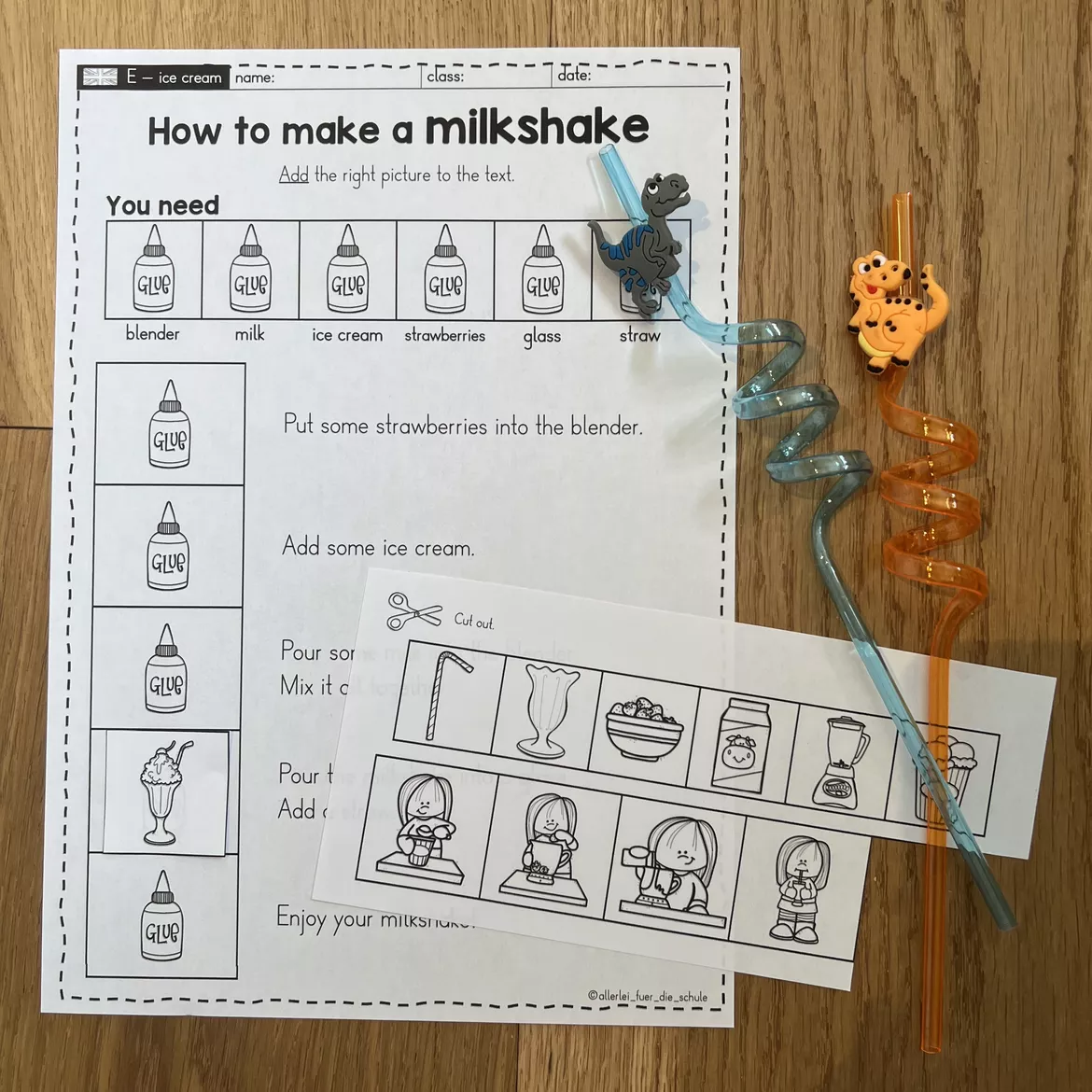 Bild in der Beschreibung des Unterrichtsmaterials Ice Cream Englisch Grundschule – Materialpaket (Klasse 3–4) | Arbeitsblätter, Spiele & Speaking Activities von allerlei_fuer_die_schule #3