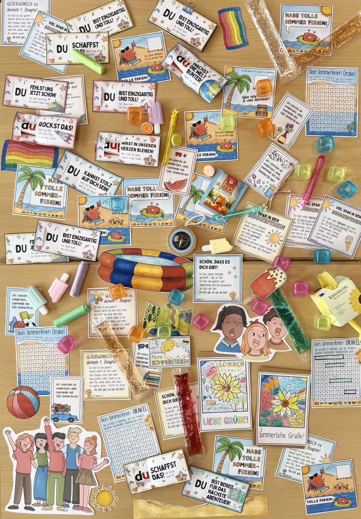 Bild in der Beschreibung des Unterrichtsmaterials Sommerferien / ☀️🎁 Schuljahresende / Grüße & Geschenke PAKET / Abschied von Doodleteacher #1