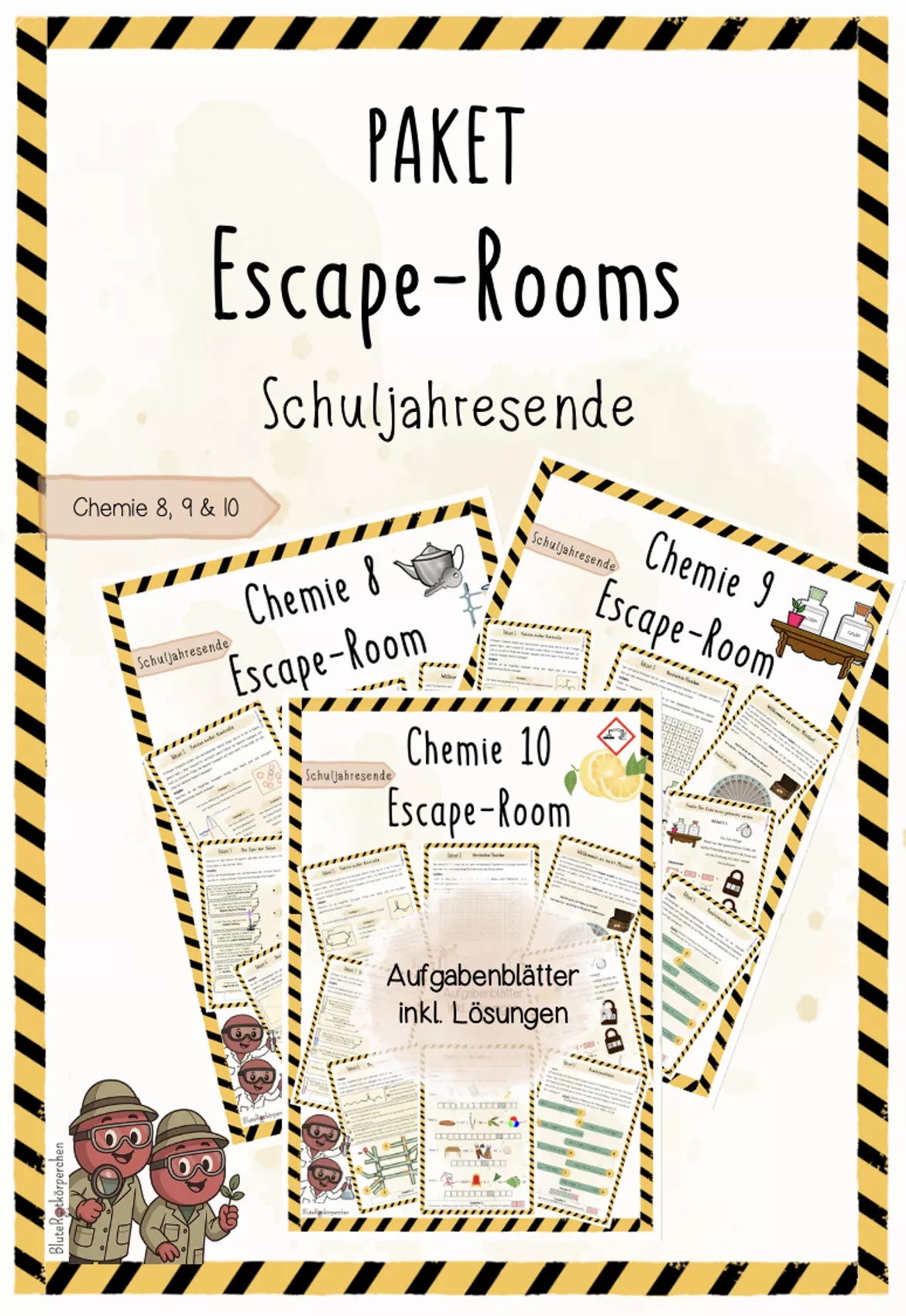 Bild in der Beschreibung des Unterrichtsmaterials Schuljahresbeginn | Wiederholung | Chemie 10 | Escape Room | sofort einsetzbar von BluteRotkörperchen #1