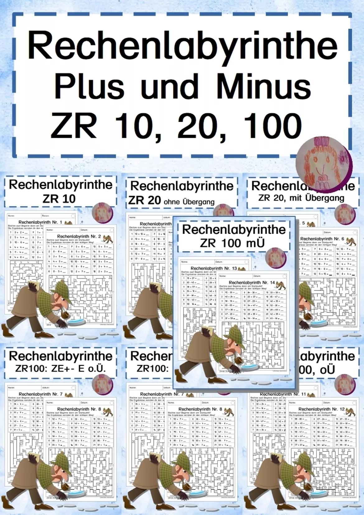 Bild in der Beschreibung des Unterrichtsmaterials Einmaleins Rechenlabyrinthe Rechne und finde den Weg von Abenteuer Grundschule #1