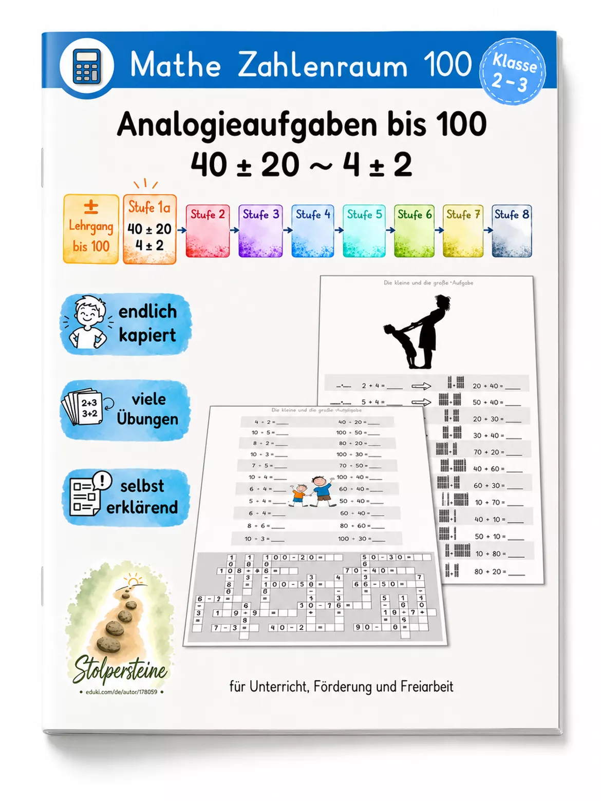 Bild in der Beschreibung des Unterrichtsmaterials Analogieaufgaben 40±20 ähneln 4±2 (± Lehrgang bis 100 Stufe 1a/8) von Stolpersteine #5