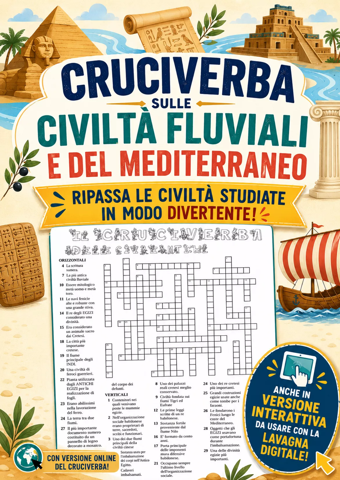 Bild in der Beschreibung des Unterrichtsmaterials Cruciverba civiltà fluviali e del Mediterraneo von Maestro Fabio Giochiecolori #2