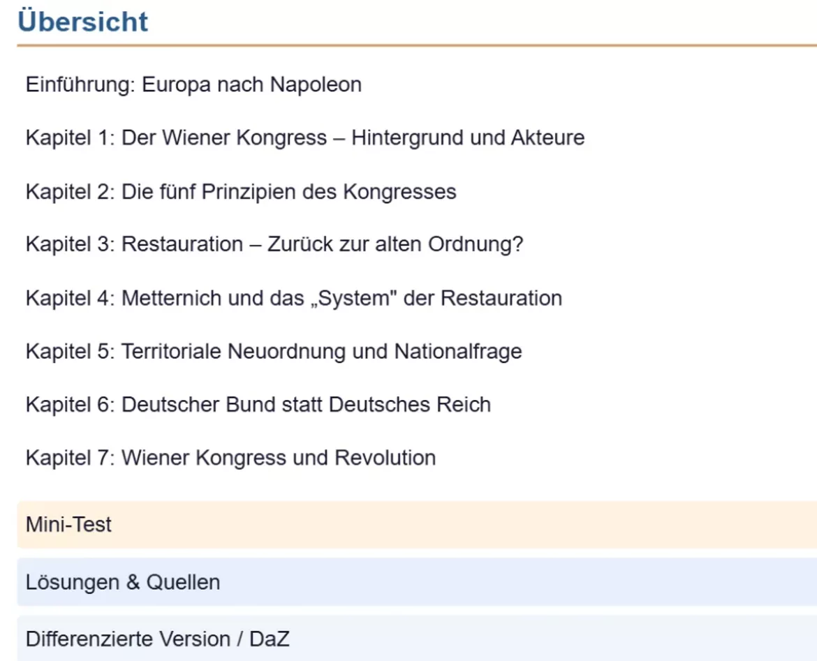 Bild in der Beschreibung des Unterrichtsmaterials Wiener Kongress - vierfach differenziert + Extraversion Förderbedarf / DaZ von Honeybee #1
