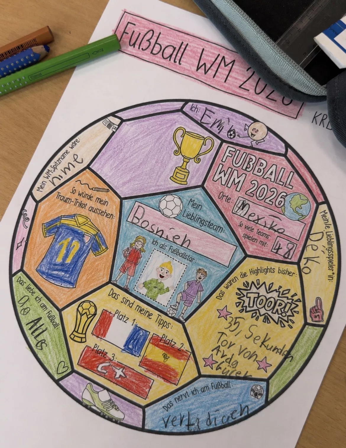 Bild in der Beschreibung des Unterrichtsmaterials Fußball WM 2026 Kreativseite - Steckbrief & Reflexion von Doodleteacher #4