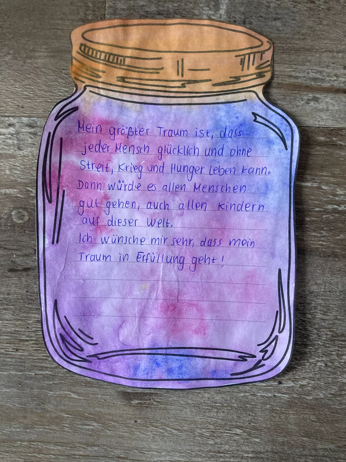 Bild in der Beschreibung des Unterrichtsmaterials Träume im Glas - Kunstprojekt zu meinem allergrößten Traum von Sterntaler #2