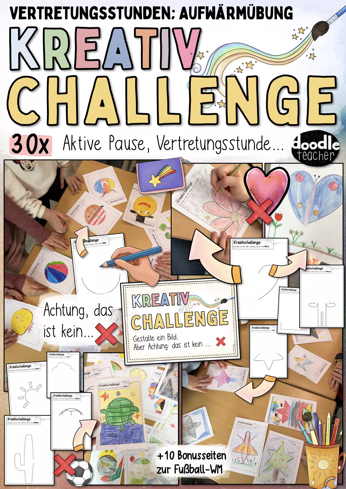 Bild in der Beschreibung des Unterrichtsmaterials Fußball WM 2026 - Kreativchallenge Brain Break von Doodleteacher #3