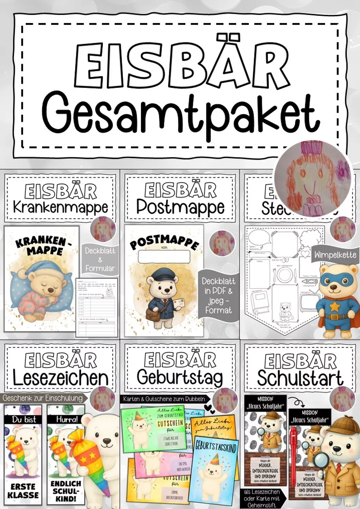 Bild in der Beschreibung des Unterrichtsmaterials Abschiedsgeschenk Eisbärenklasse Klassentier Eisbär von Abenteuer Grundschule #1