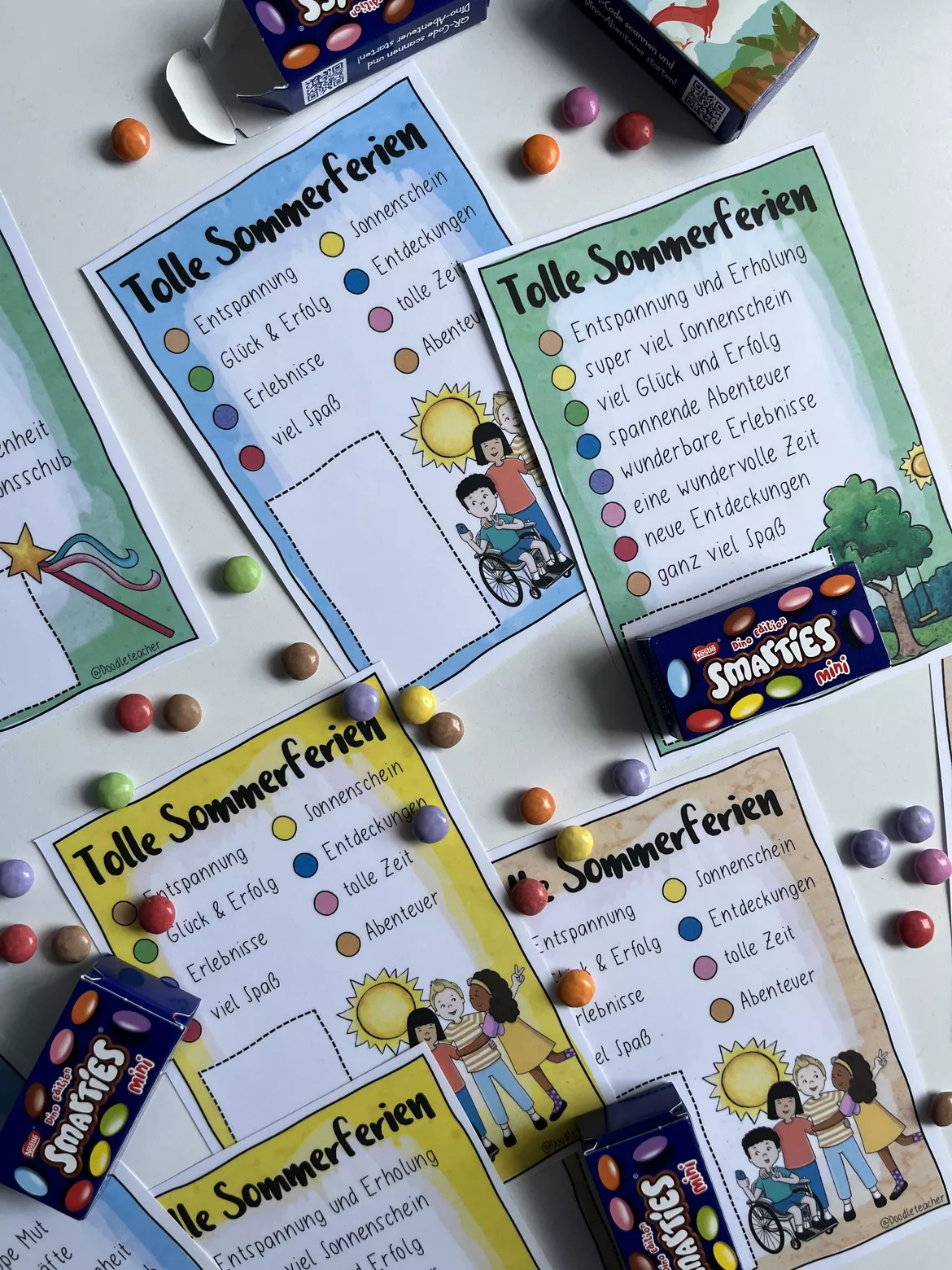 Bild in der Beschreibung des Unterrichtsmaterials Sommerferien Geschenk / Gruß - passt zu Mini Schokolinsen Abschied von Doodleteacher #2