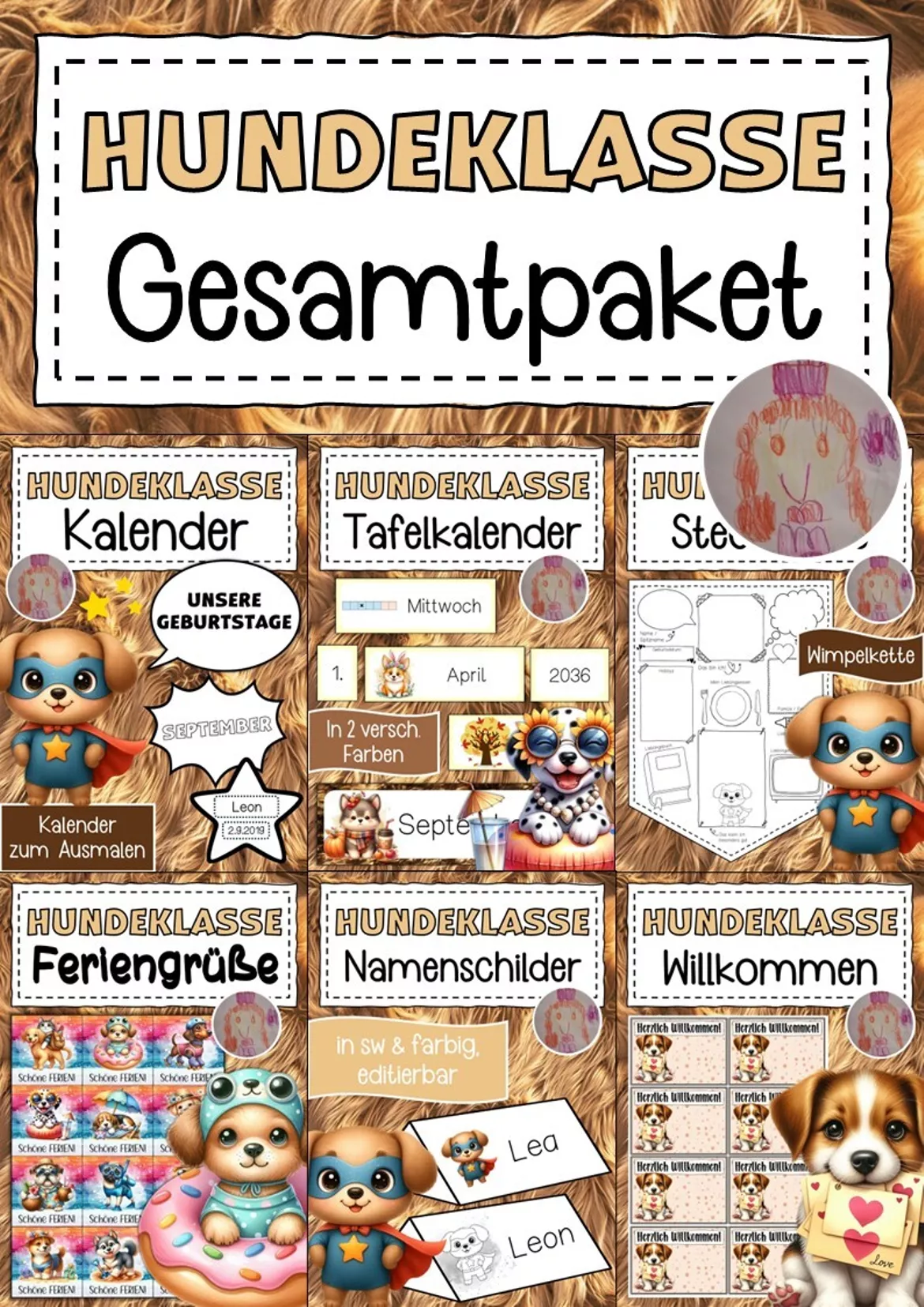 Bild in der Beschreibung des Unterrichtsmaterials Hundeklasse freies Schreiben Klassentier Hund von Abenteuer Grundschule #1