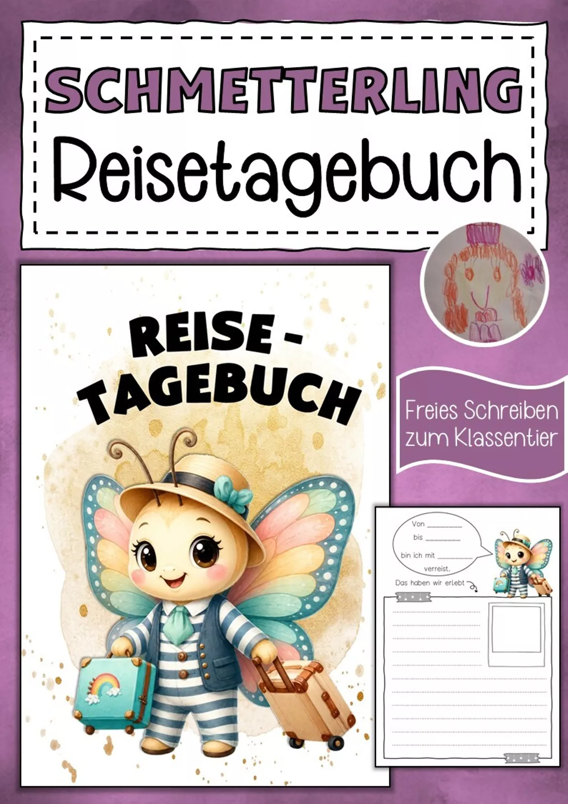 Bild in der Beschreibung des Unterrichtsmaterials Schmetterlingsklasse Krankenmappe Klassentier Schmetterling von Abenteuer Grundschule #1