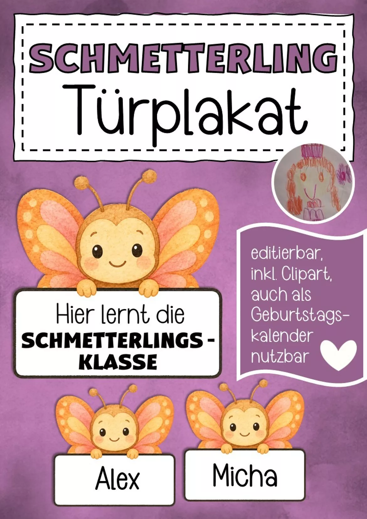 Bild in der Beschreibung des Unterrichtsmaterials Schmetterlingsklasse Postmappe Klassentier Schmetterling von Abenteuer Grundschule #1
