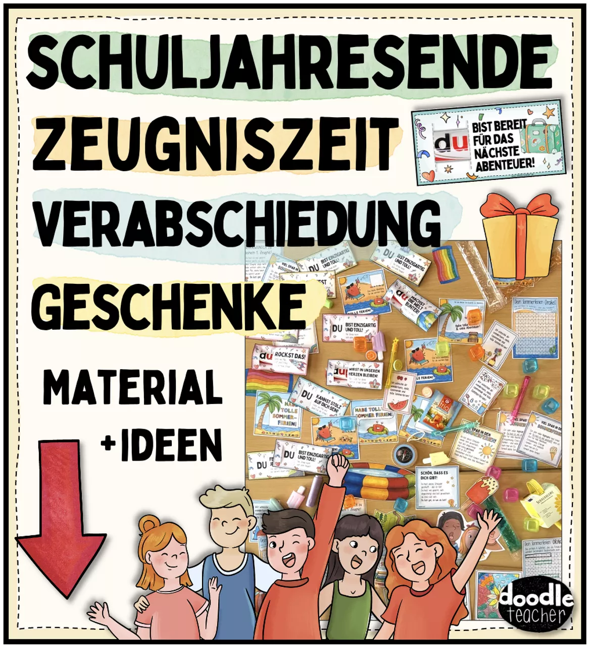 Bild in der Beschreibung des Unterrichtsmaterials Du bist gut genug! Abschiedsgeschenk Zeugnis - Grußkarte Schokoriegel von Doodleteacher #4