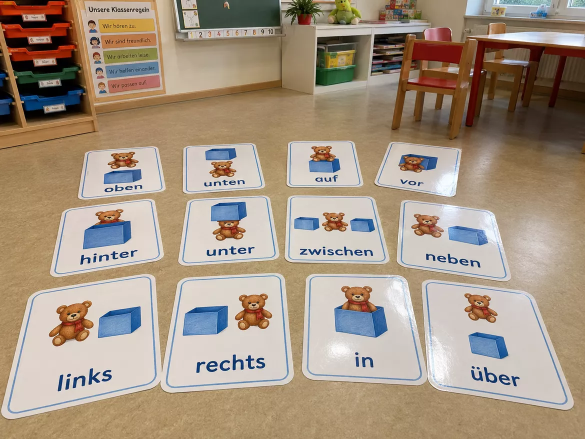 Bild in der Beschreibung des Unterrichtsmaterials Bildkarten / Visualisierungen zu den 12 Lagebegriffen von CarosClass #1