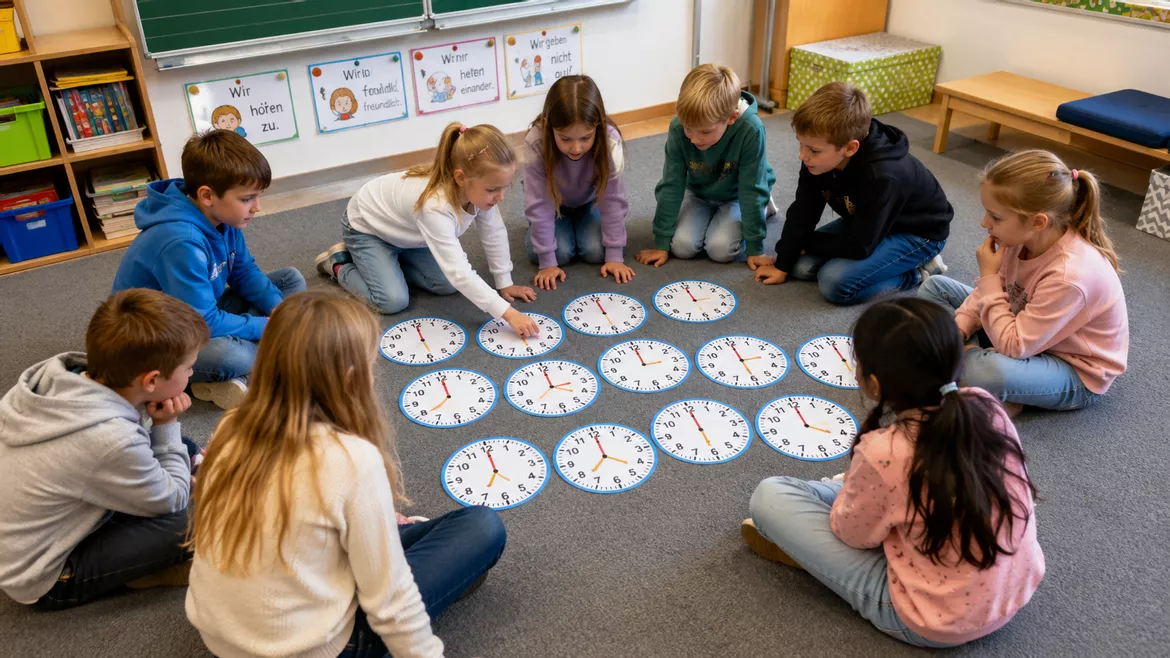 Bild in der Beschreibung des Unterrichtsmaterials Materialpaket: Uhrzeiten - Unterrichtsreihe, UB-Stunde und Material von CarosClass #1