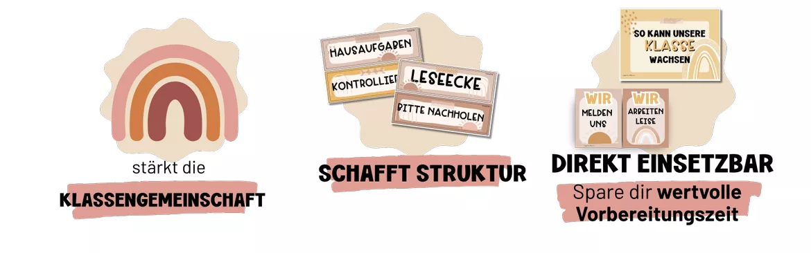 Bild in der Beschreibung des Unterrichtsmaterials Boho Klassenzimmer | Sparpaket für Klassenzimmerdeko & Classroom Management von ms.doubtfire #1