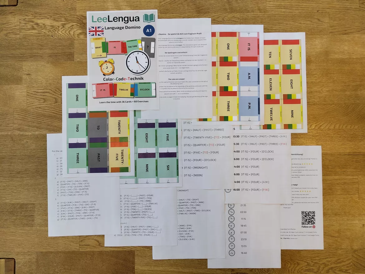 Bild in der Beschreibung des Unterrichtsmaterials Time Englisch 5. Klasse Uhrzeit Gymnasium oder Realschule von LeeLengua #2