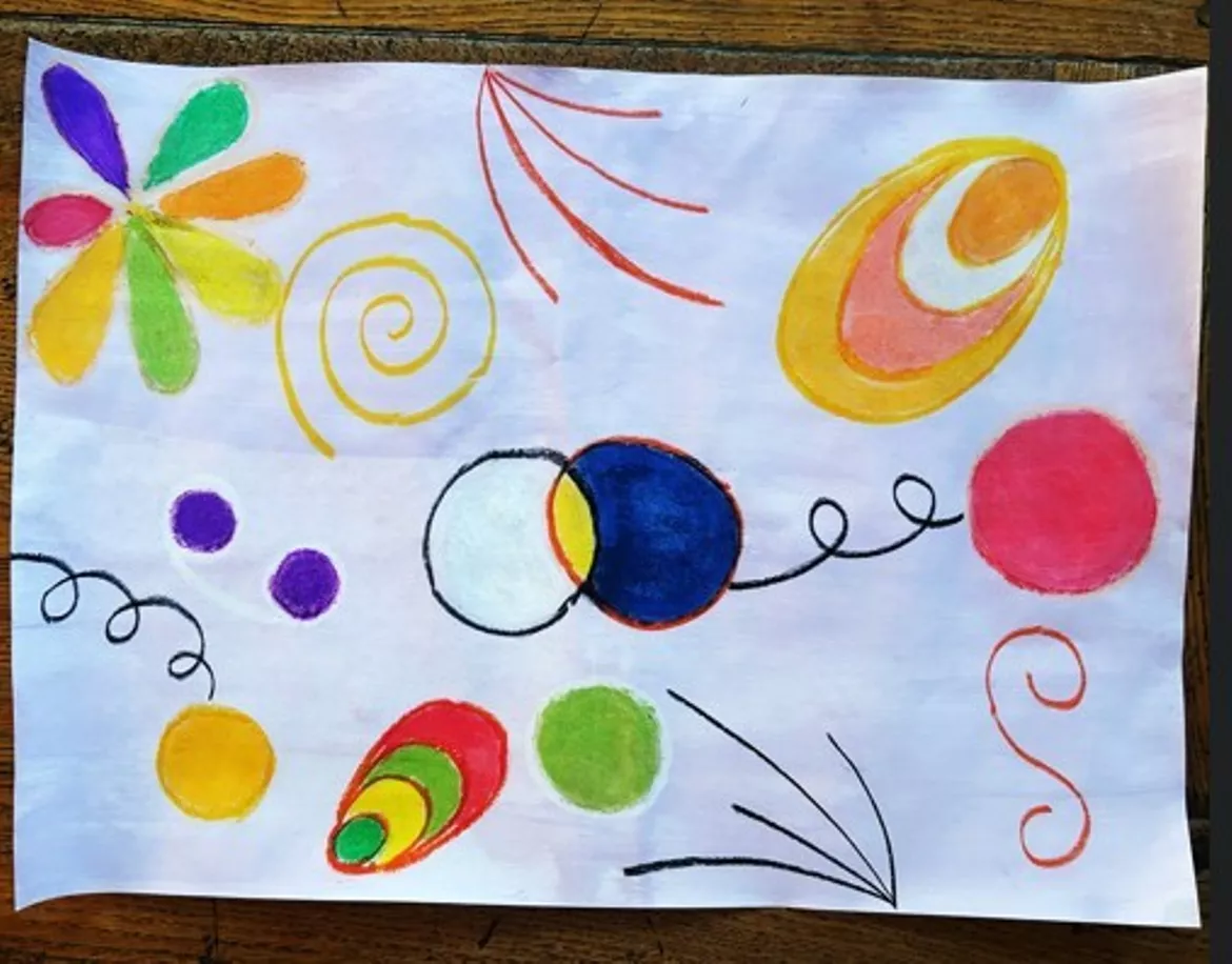 Bild in der Beschreibung des Unterrichtsmaterials Zufallskunst nach Hilma af Klint (Kunst Grundschule Klasse 3-4) von Fraulein_Lehrerin #1