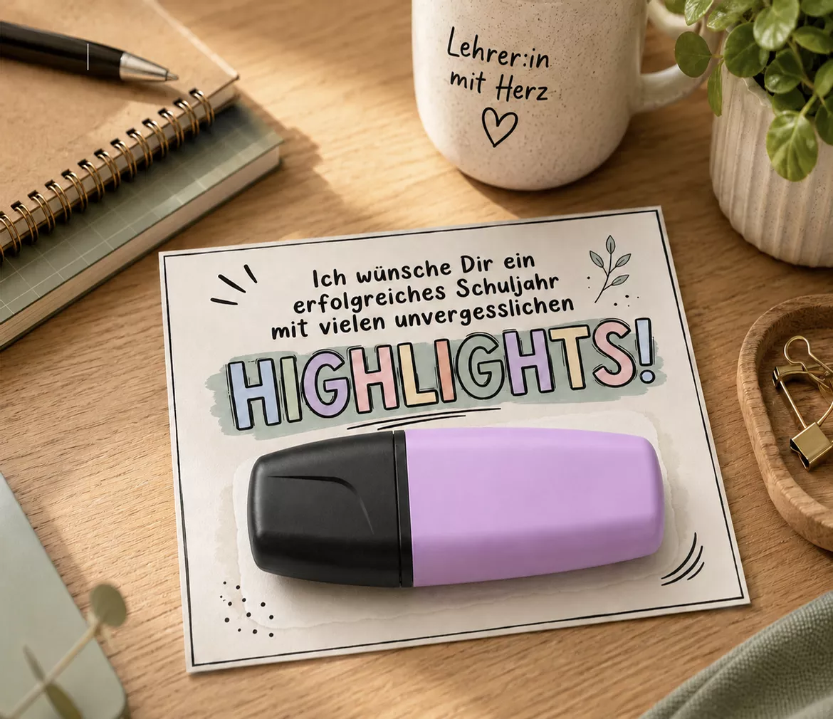 Bild in der Beschreibung des Unterrichtsmaterials Geschenk Neues Schuljahr Highlighter von Sir Tobey - Ethik mit Klasse #1
