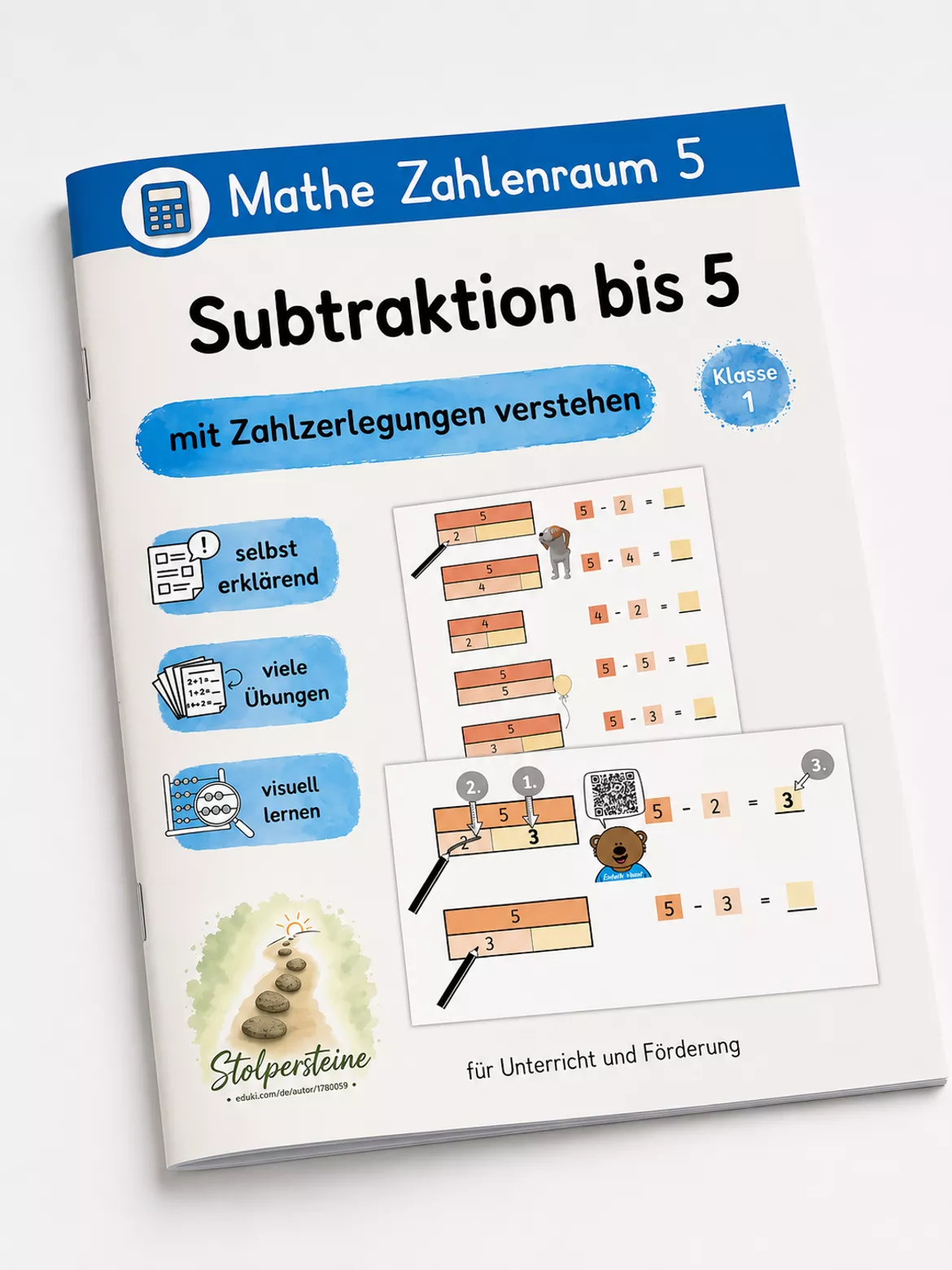 Bild in der Beschreibung des Unterrichtsmaterials Subtraktion bis 5 mit Zahlzerlegungen verstehen von Stolpersteine #10