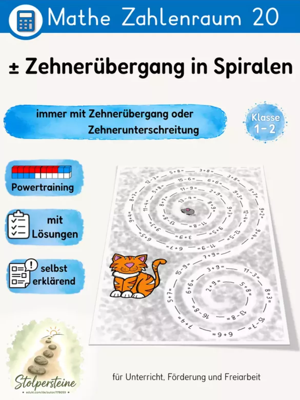 Bild in der Beschreibung des Unterrichtsmaterials Die schrittweise Zehnerunterschreitung intensiv trainieren von Stolpersteine #8