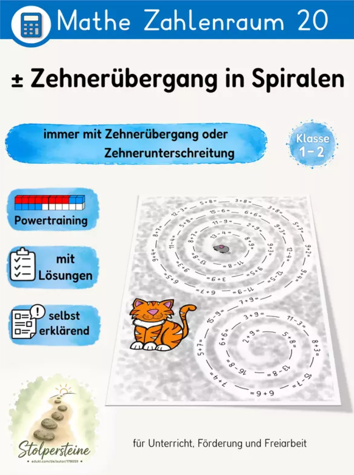 Bild in der Beschreibung des Unterrichtsmaterials Schrittweiser Zehnerübergang, Addition und Subtraktion MIX von Stolpersteine #5