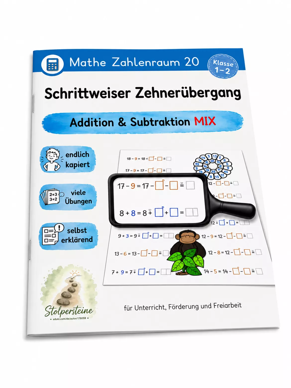 Bild in der Beschreibung des Unterrichtsmaterials Schrittweiser Zehnerübergang, Addition und Subtraktion MIX von Stolpersteine #12