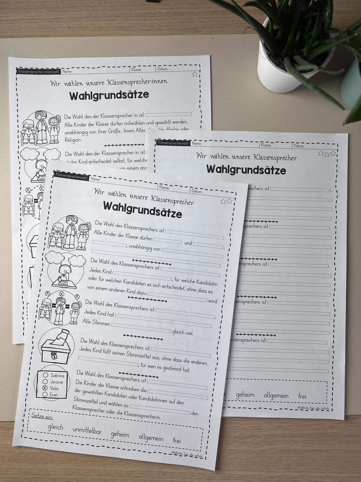 Bild in der Beschreibung des Unterrichtsmaterials Klassensprecherwahl im Sachunterricht – Ablauf der Wahl & demokratische Wahlgrundsätze (Grundschule, Kl. 3–4) von allerlei_fuer_die_schule #3