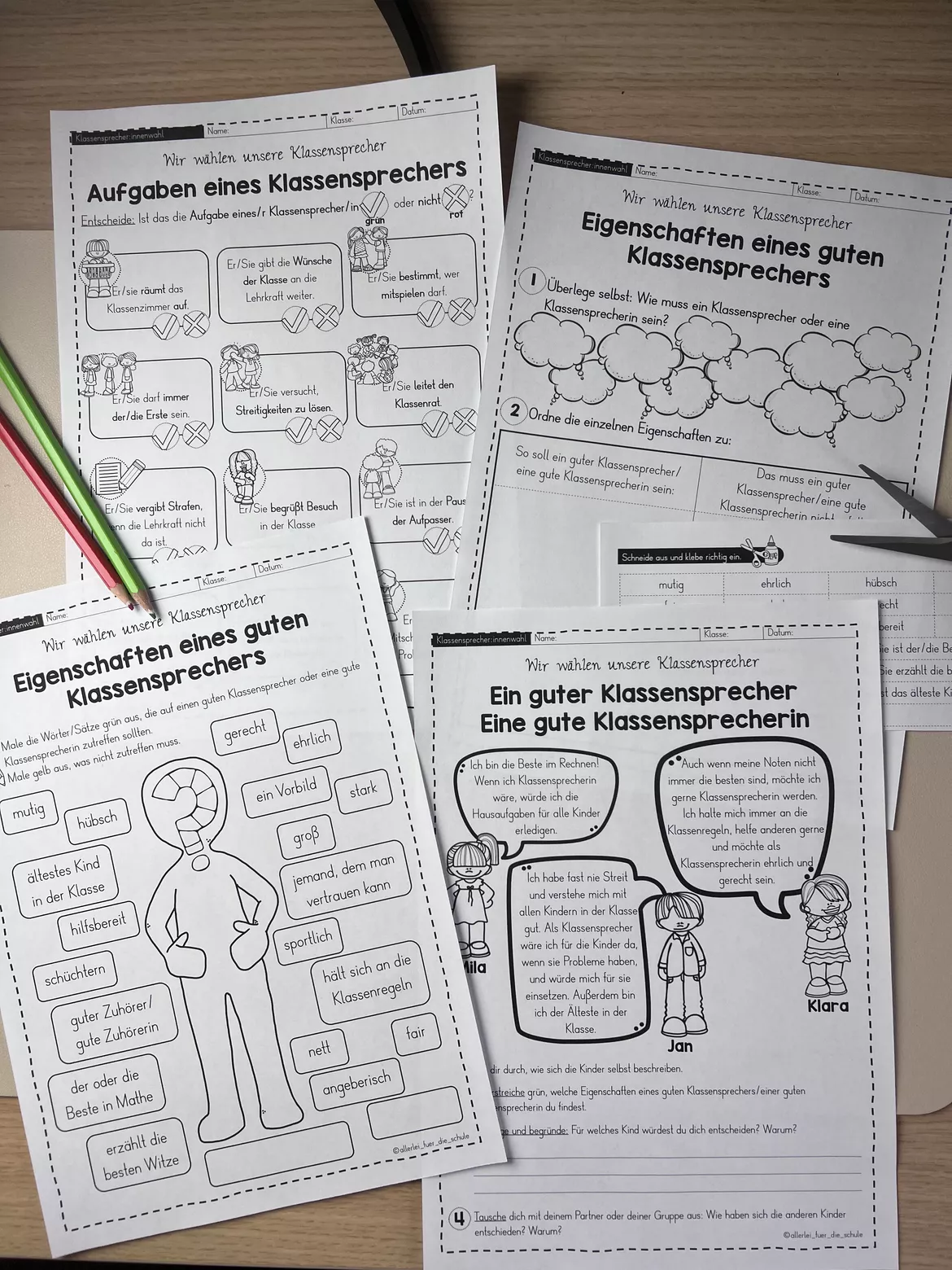 Bild in der Beschreibung des Unterrichtsmaterials Klassensprecher Aufgaben & Eigenschaften Grundschule (Klasse 3–4) – Arbeitsblätter & Tafelmaterial zur Vorbereitung der Klassensprecherwahl von allerlei_fuer_die_schule #1