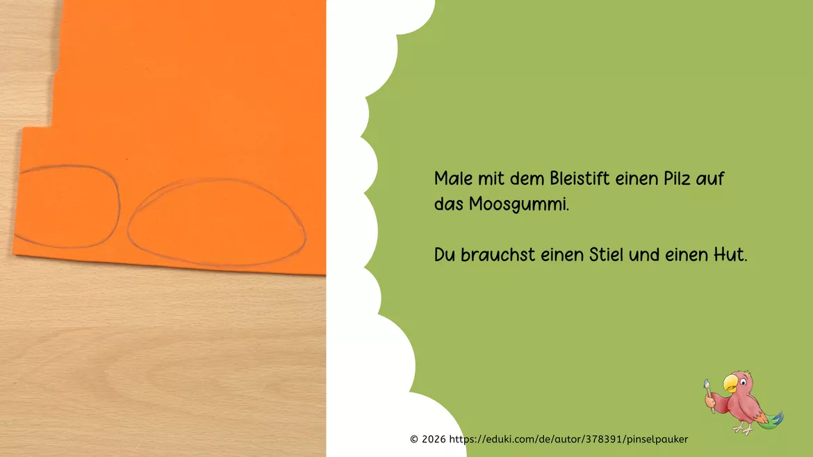 Bild in der Beschreibung des Unterrichtsmaterials Kunst Herbst, Fliegenpilze drucken und malen, Grundschule von Pinselpauker #2