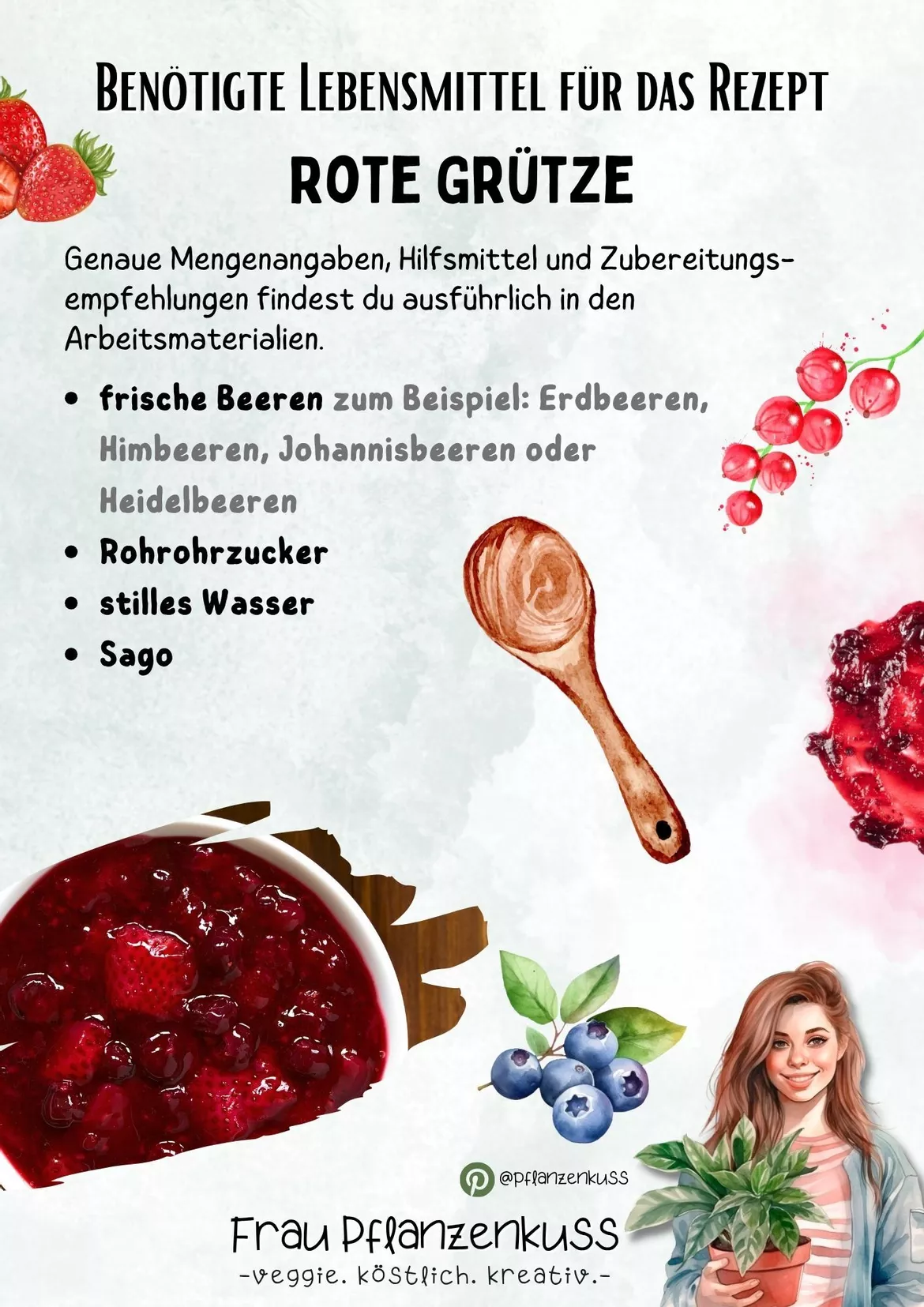 Bild in der Beschreibung des Unterrichtsmaterials Rezept: Rote Grütze | Hauswirtschaft & Ernährung | Klasse 5–9 von Frau Pflanzenkuss #1