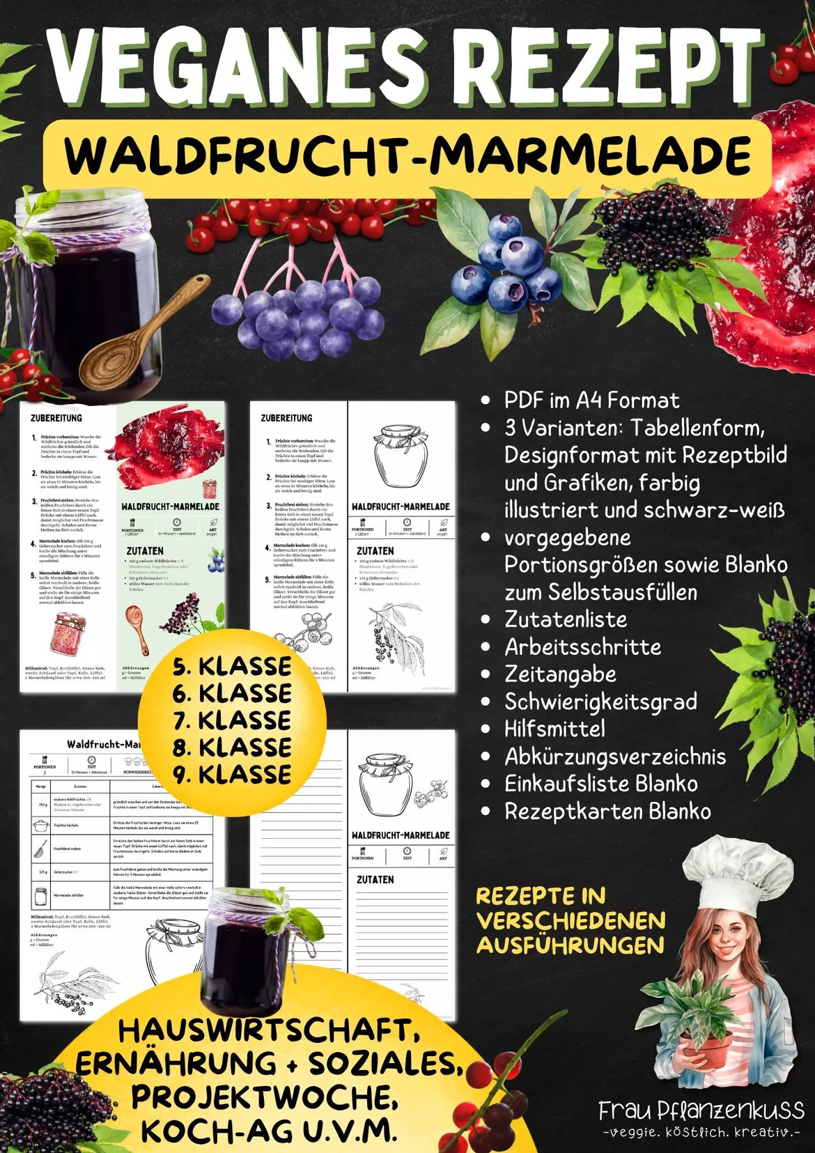 Bild in der Beschreibung des Unterrichtsmaterials Rezept: Waldfrucht-Marmelade | Hauswirtschaft & Ernährung | Klasse 5–9 von Frau Pflanzenkuss #2
