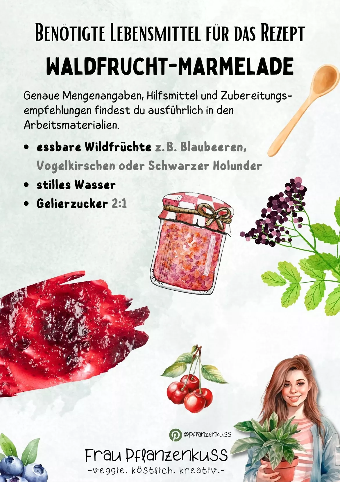 Bild in der Beschreibung des Unterrichtsmaterials Rezept: Waldfrucht-Marmelade | Hauswirtschaft & Ernährung | Klasse 5–9 von Frau Pflanzenkuss #1
