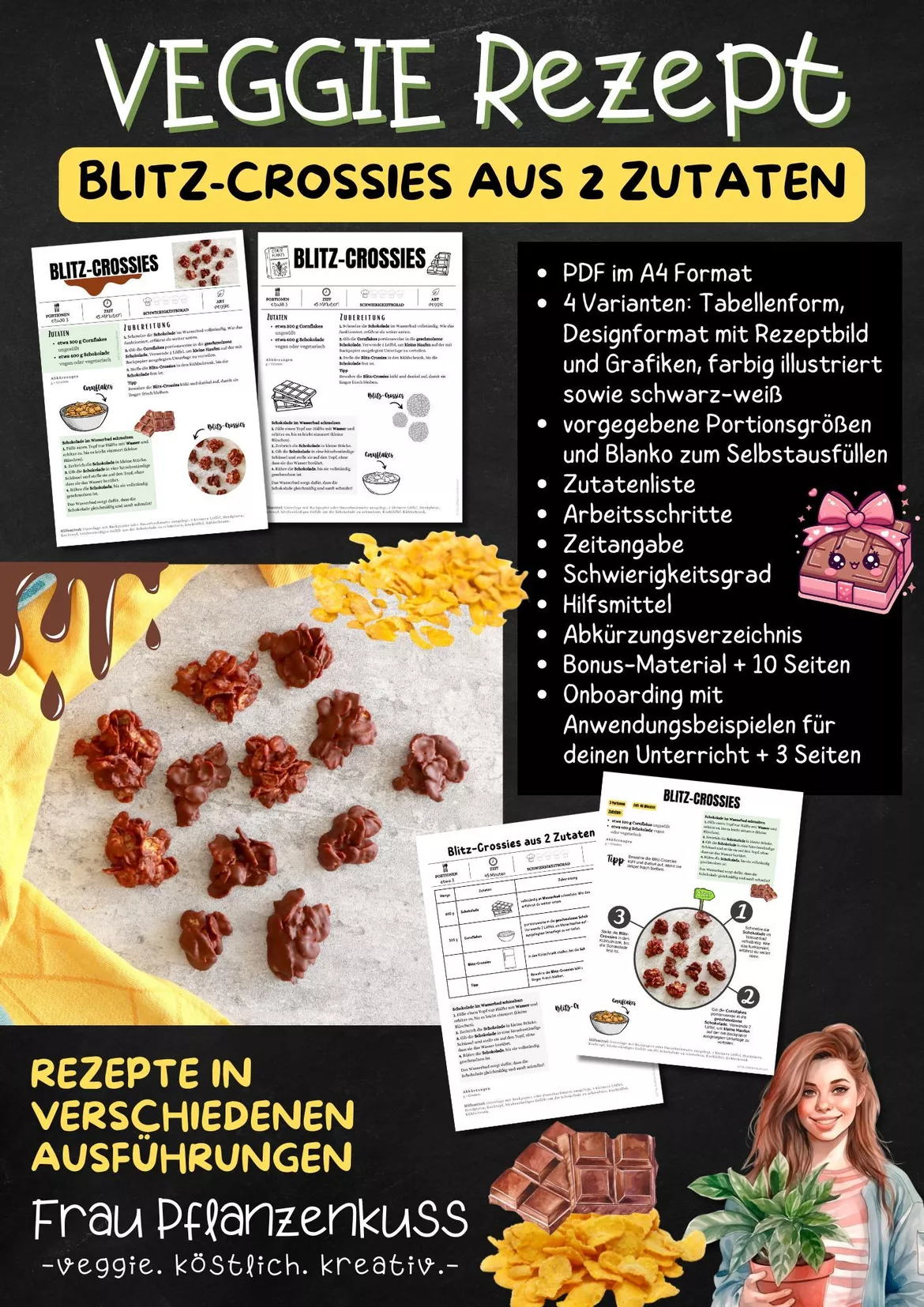 Bild in der Beschreibung des Unterrichtsmaterials Rezept: Blitz-Crossies aus 2 Zutaten (vegan oder vegetarisch) | Hauswirtschaft & Ernährung | Klasse 5–9 von Frau Pflanzenkuss #2
